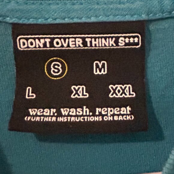 Blue Don't Over Think S*** T-Shirt Mens S - Picture 3 of 5